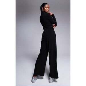 Jil Sander Womens Long Sleeve Wool Designer Jumpsuit Sz XS Italy 38 Black FA EXC